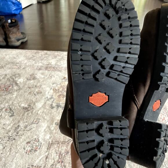 Harley Davidson Ashby Square Toe Harness Motorcycle Brown Leather Boots SZ 9.5 - Picture 8 of 12